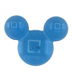 Vintage Disney Serving Plate Dish Blue Plastic Mickey Mouse Shaped Taiwan Retro
